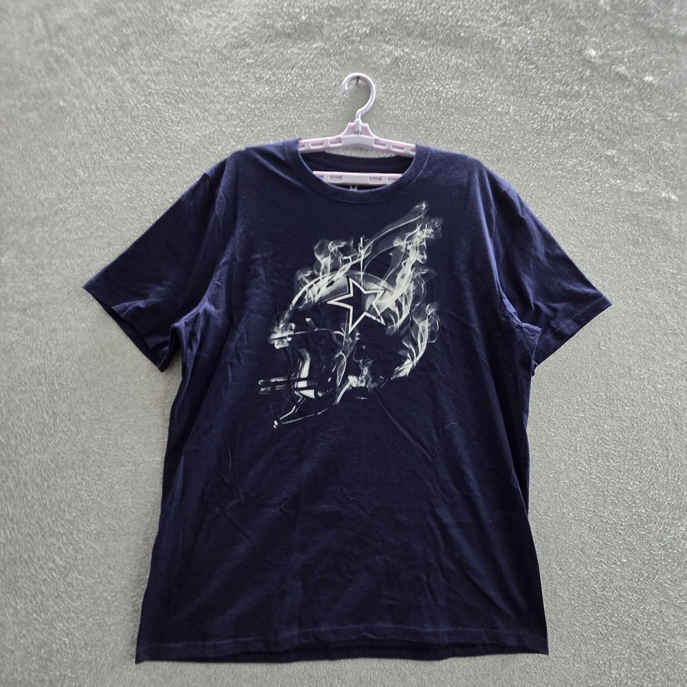 Dallas‎ Cowboys Men Shirt L Navy Football Helmet Graphic Print Short Sleeve Tee